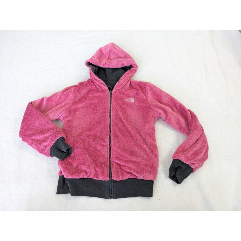 North Face Full Zip Reversible Sweatshirt Warm Heavy Size Small grey/pink Fleece